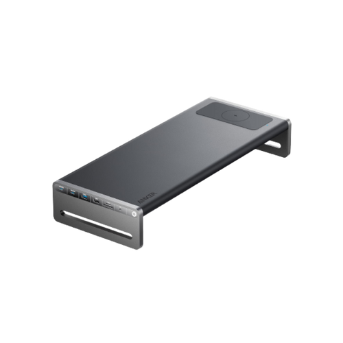 Anker workspace stand with multiple ports for desktop organization