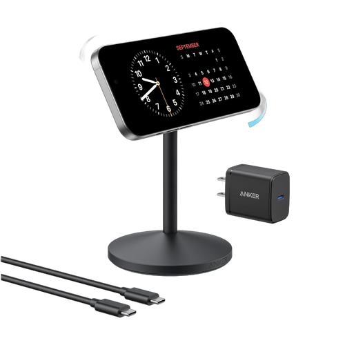 Anker MagGo iPhone 17 MagSafe Charger Compatible Stand (Qi2 15W,With Adapter)